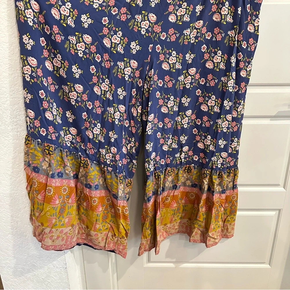 Natural Life Zoe Wide Leg Floral Boho Jumpsuit Size Large - Picture 3 of 10